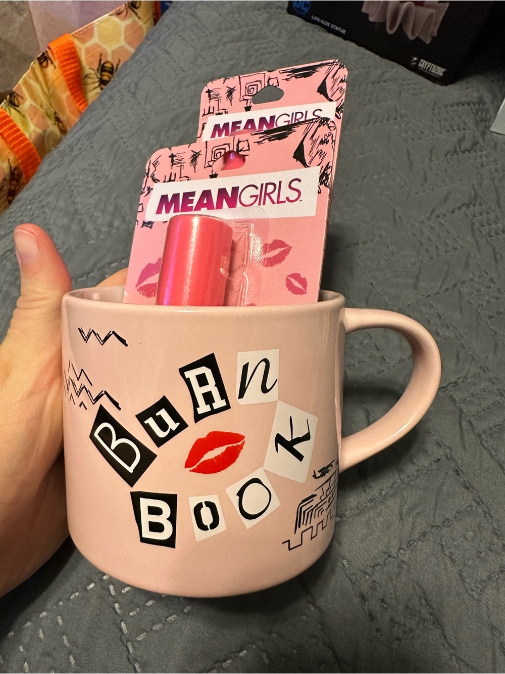 Mean Girls Burn Book Pink Mug with Lip Gloss